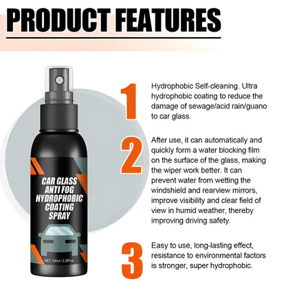 Car Glass Anti- Fog Hydrophobic Coating Jumbo Pack ( Buy 1 Get 2 FREE)