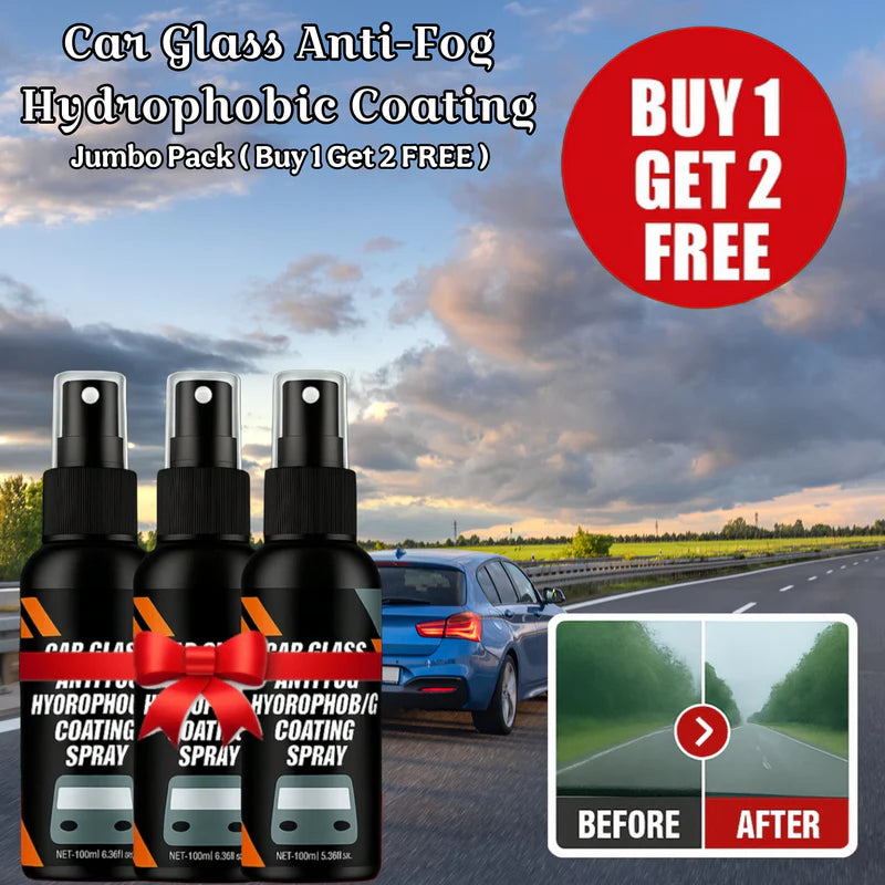 Car Glass Anti- Fog Hydrophobic Coating Jumbo Pack ( Buy 1 Get 2 FREE)
