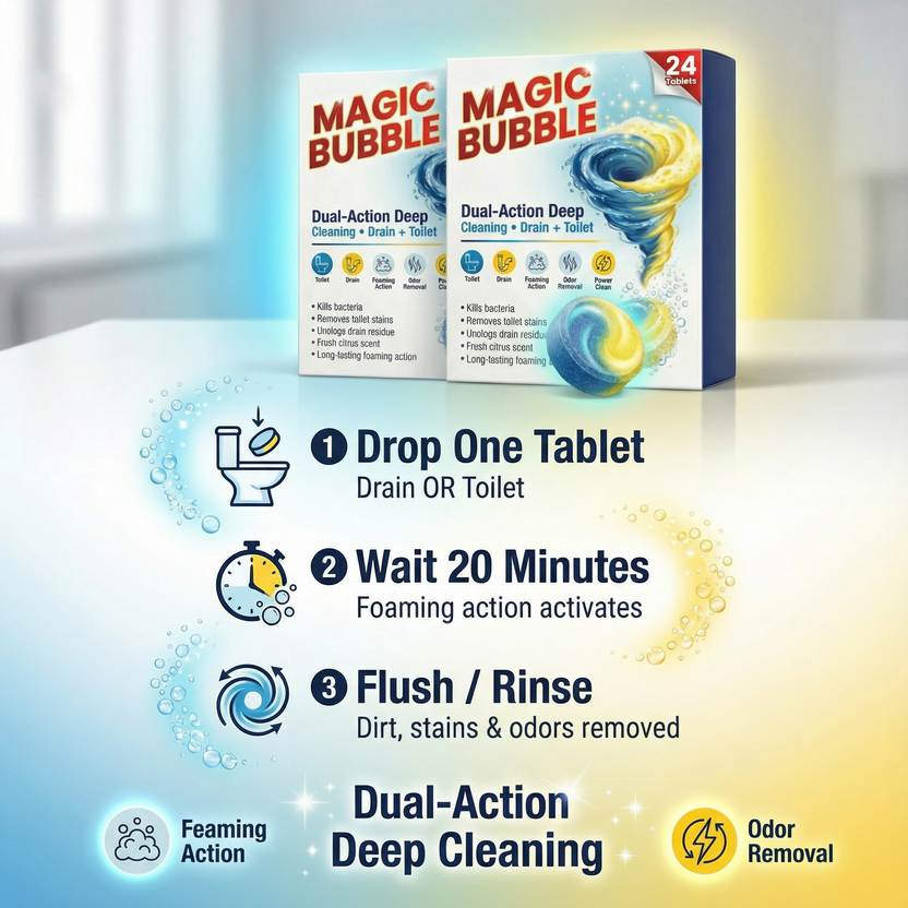 Magic Bubble Deep Clean Tablets | Buy 1 Get 1 Free | 24pc